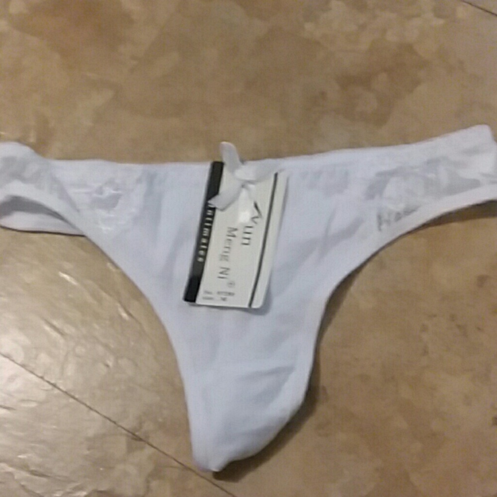 White lace thong